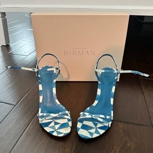 Alexandre Birman Lana Sandal in Blue Multi, size 7.